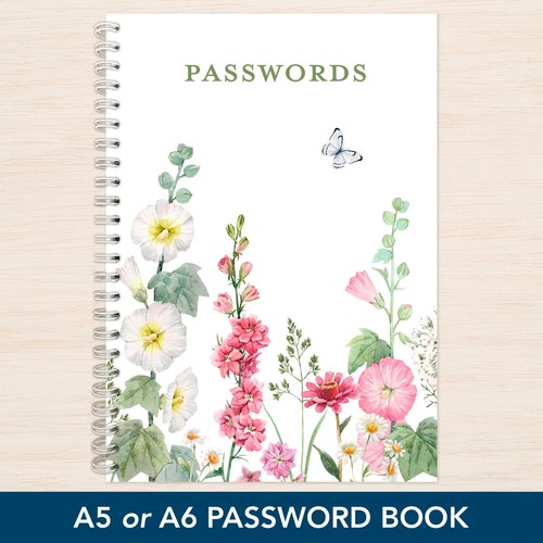 Pretty floral password book - floral,