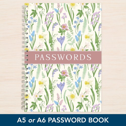 Password book spiral a5 - book, a6