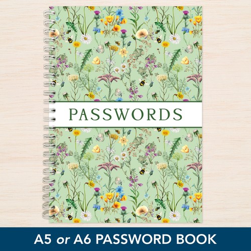 Floral password book a6 - password,
