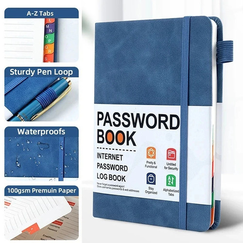 Hardcover password book - password, with