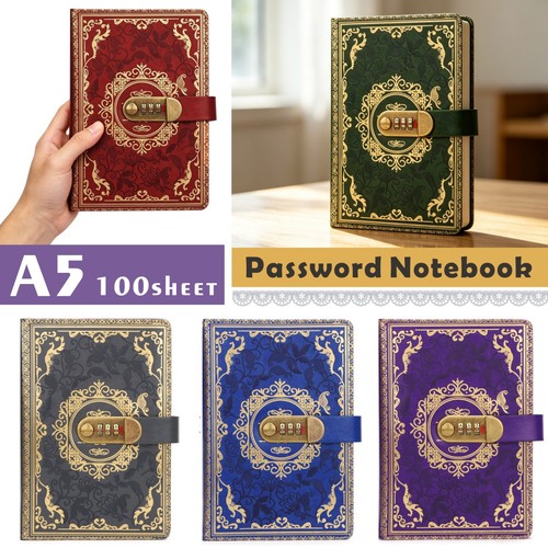 New password book with lock - new,