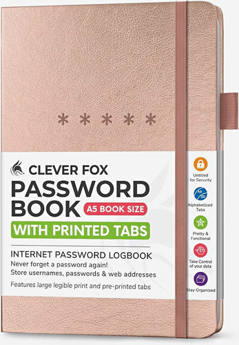 Clever fox password book - clever, a5
