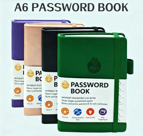 Hardcover password book - a6,