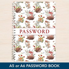 Hedgehogs A6 A5 Password Book