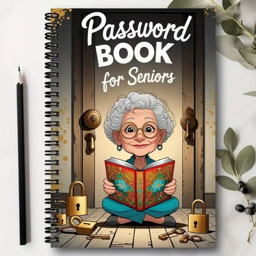 Password book for seniors - password,