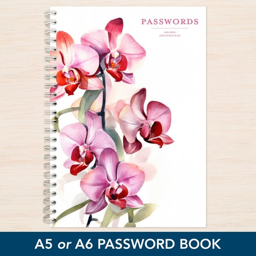Orchid password book sizes - password, a5